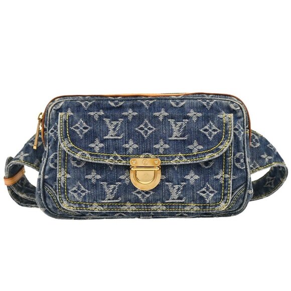 Louis Vuitton Blue Monogram Denim Bum Bag Waist Pouch M95347 SR2037 194818 - Picture 1 of 11